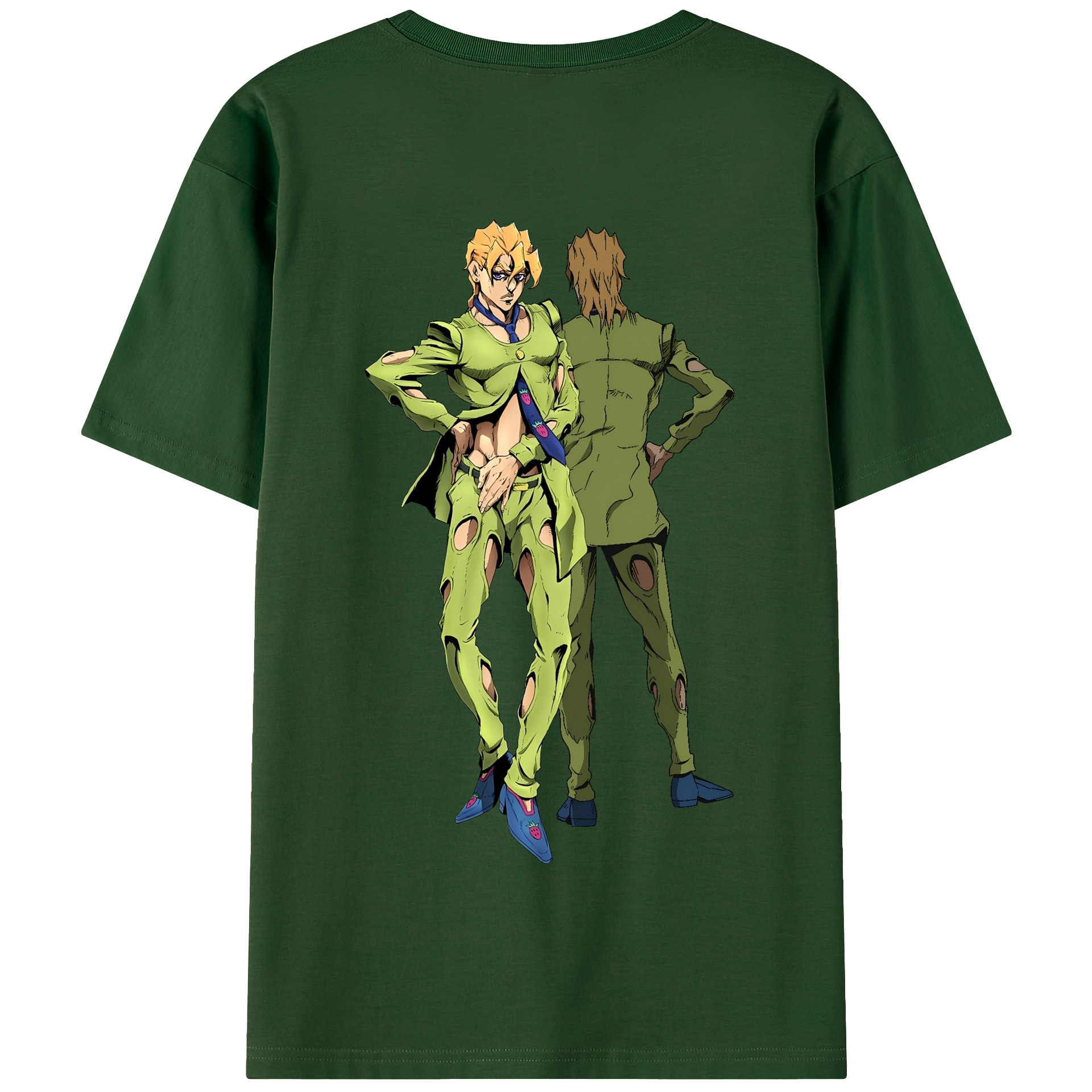 （画像用） ジョジョの奇妙な冒険 パンナコッタ?フー JoJo's Bizarre Adventure Pannacotta Fugo 綿100％半袖Tシャツ（背面プリント）